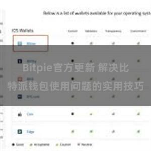 Bitpie官方更新 解决比特派钱包使用问题的实用技巧