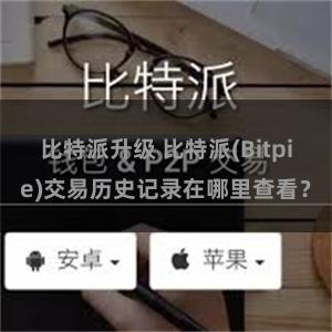 比特派升级 比特派(Bitpie)交易历史记录在哪里查看？