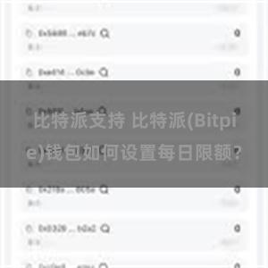 比特派支持 比特派(Bitpie)钱包如何设置每日限额？